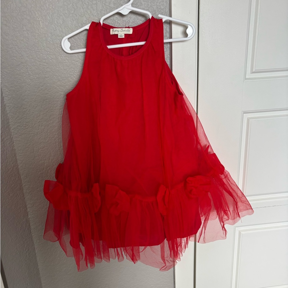 Red Girls' Formal Tulle Dress by